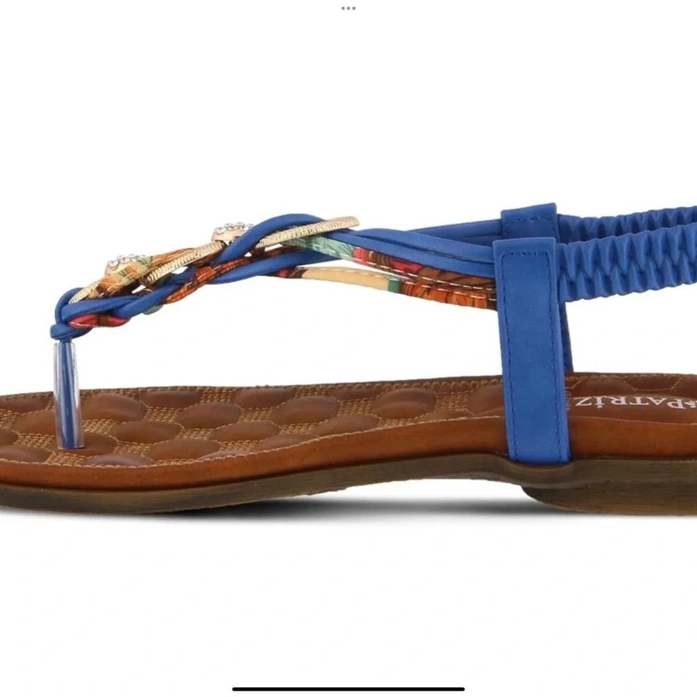 Patrizia Gadelina Blue with multicolored straps and faux diamond bead accents - Picture 13 of 16